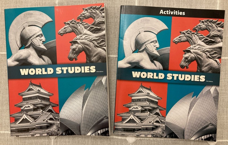 2 BOOKS BJU 7th grade WORLD STUDIES STUDENT TEXT & ACTIVITIES 5th ed History