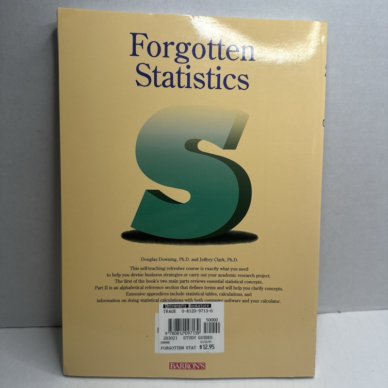 Forgotten Statistics: A Refresher Course with Applications to Econom - VERY GOOD gallery