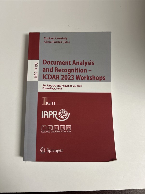 Document Analysis and Recognition- ICDAR 2023 Workshops Pt.1 Paperback Springer