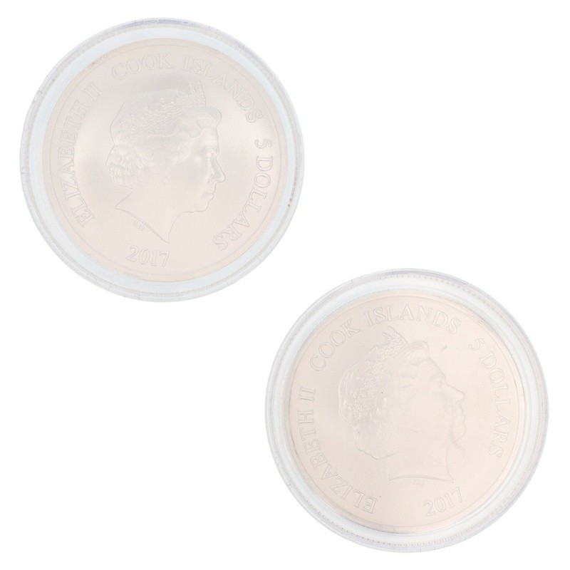 2017 $5 Grandeur Upper Deck Hockey Silver Coin Cook Islands 1 oz .9999 Silver gallery