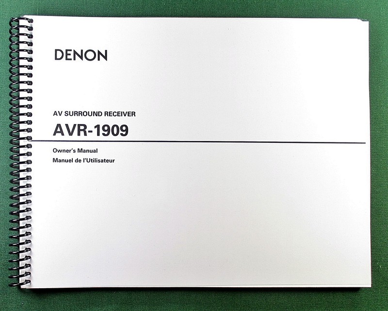 Denon AVR-1909 Instruction Manual: 92 Pages & Protective Covers!
