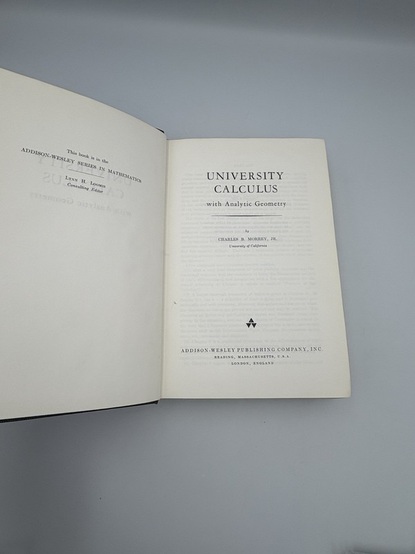 University Calculus with Analytic Geometry By Charles Morrey (1962) 1st Ed. HC gallery