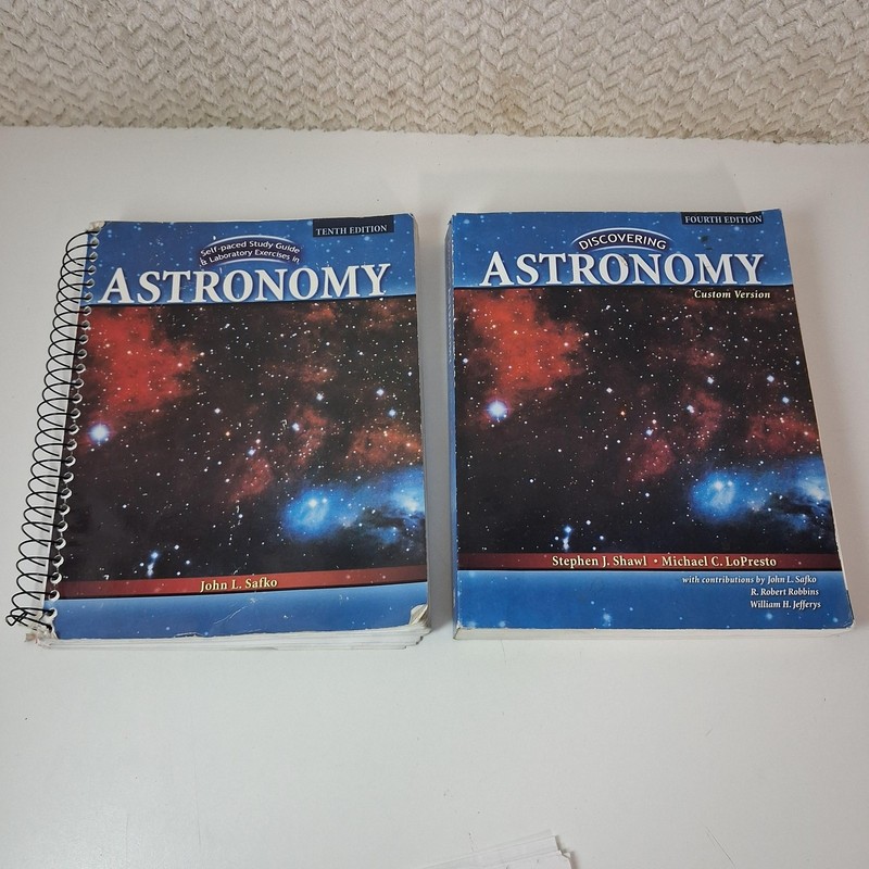 Vintage Lot 2 Discovering Astronomy 4th Textbook + Study Guide Kendall Hunt PB