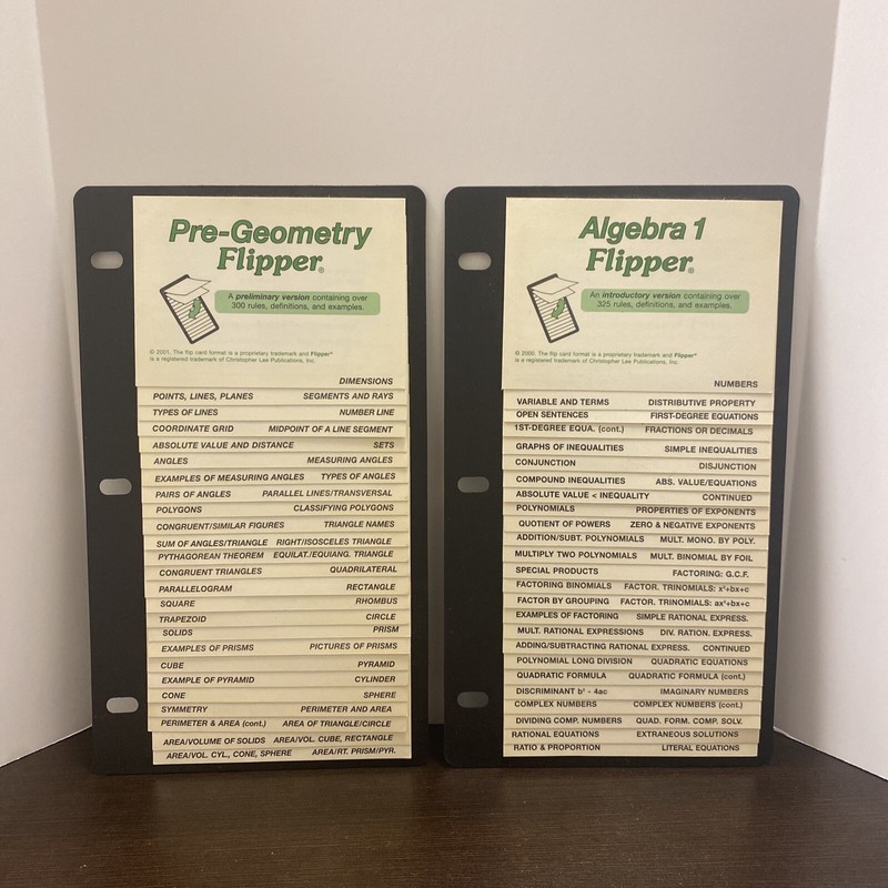 Algebra 1 and Pre-Geometry Flipper Study Guide – SAT Prep – Christopher Lee