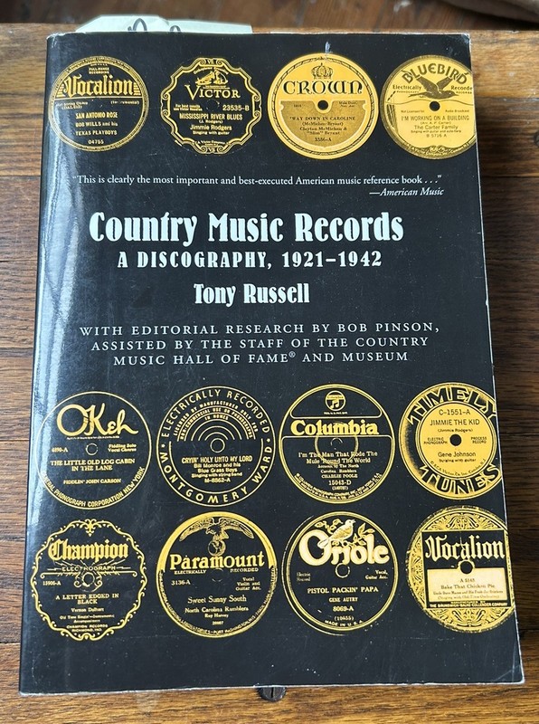 Country Music Records: A Discography 1921-1942 by Tony Russell 78 RPM Records