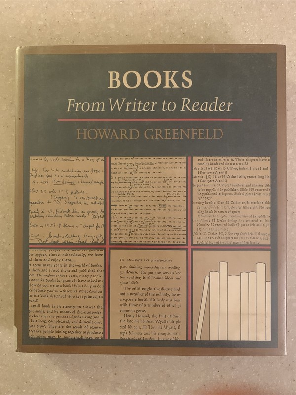 BOOKS: FROM WRITER TO READER By Howard Greenfeld – Hardcover Excellent Condition