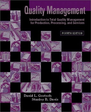 QUALITY MANAGEMENT: INTRODUCTION TO TOTAL QUALITY By David L. Goetsch & Stanley