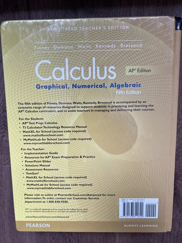 Calculus : Graphical, Numerical, Algebraic by Franklin D. Demana, Ross L.... gallery