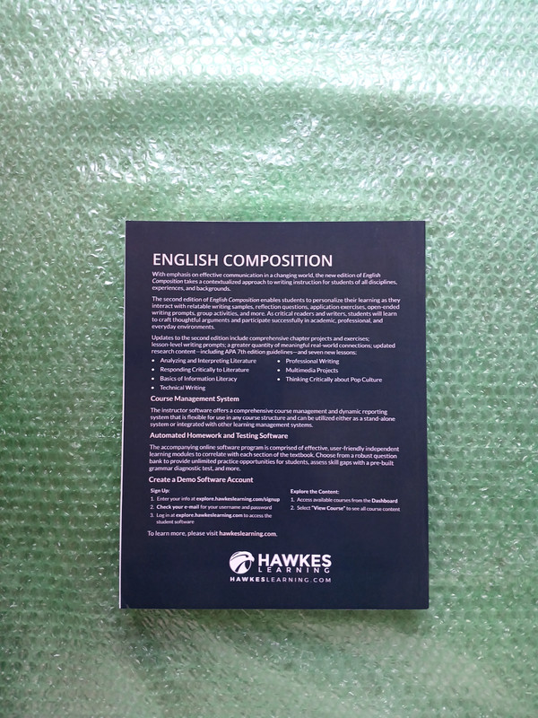 English Composition 2nd Edition Textbook by Hawkes Learning Systems (2020, Trade gallery