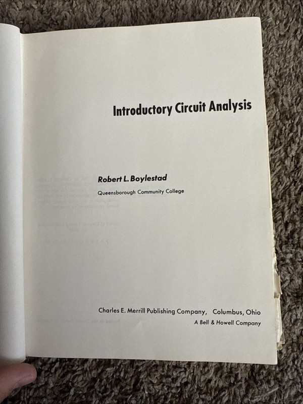 Introductory Circuit Analysis by Robert L. Boylestad 1968 gallery