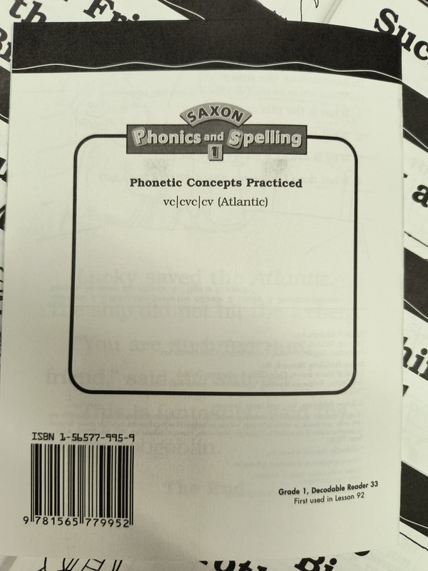 Saxon Phonics & Spelling Grade 1 B&W Decodable Readers 52 Book Set ELA gallery