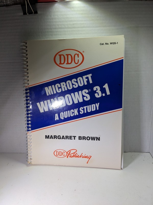 Vintage 1993 ‘Microsoft Windows 3.1: A Quick Study’ Spiral Softcover Workbook