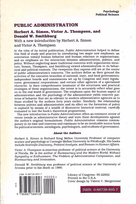 Public Administration by Ivan P. Pavlov and Herbert A. Simon - 1991 gallery
