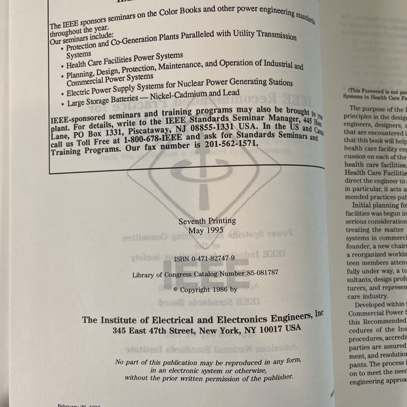 The Color Bks.: IEEE Recommended Practice for Electric Systems in Health Care gallery