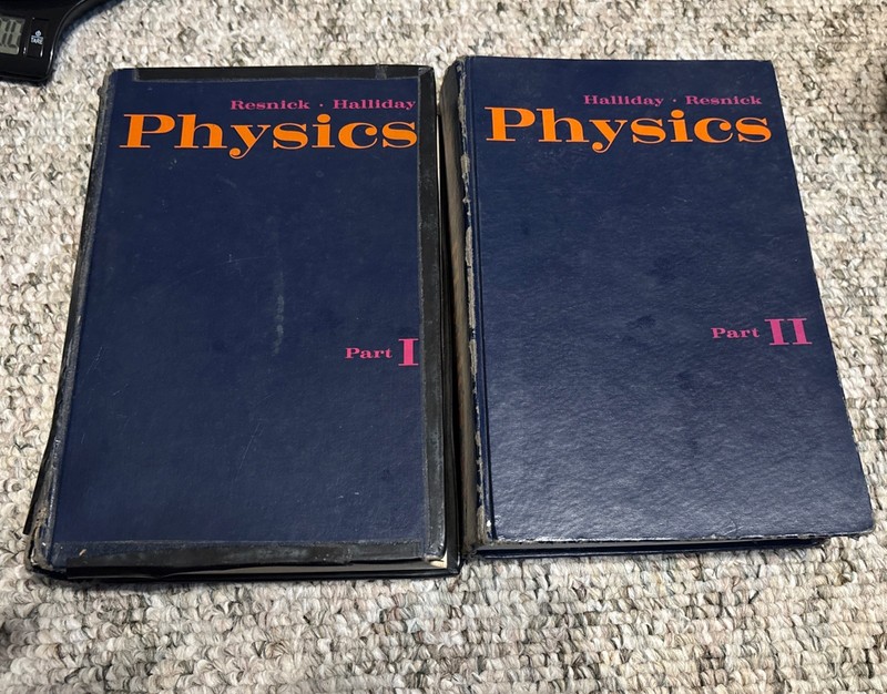 Vintage Halliday & Resnick Physics Hardcover set Part I & II 1960’s Wiley