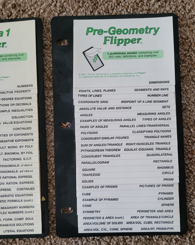 Pre-Algebra, Algebra 1 And Pre-Geometry Flippers Christopher Lee Publications gallery