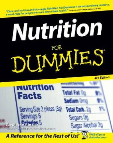 Nutrition For Dummies – Paperback By Rinzler, Carol Ann – ACCEPTABLE