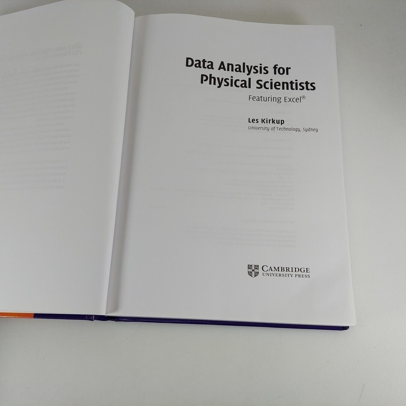 Data Analysis for Physical Scientists Featuring Excel 2nd Ed Les Kirkup 2012 HC gallery