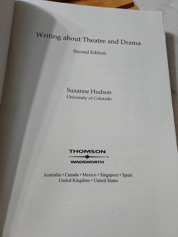 WRITING ABOUT THEATRE AND DRAMA 2nd Ed. Suzanne Hudson (2006,TPK) HZ13 gallery