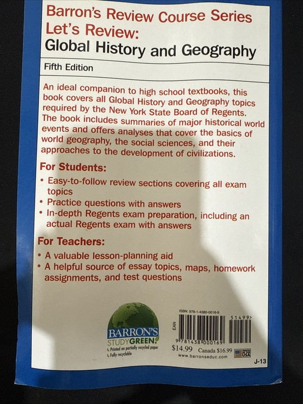 Lets Review Global History and Geography (Lets Review Series) - VERY GOOD gallery