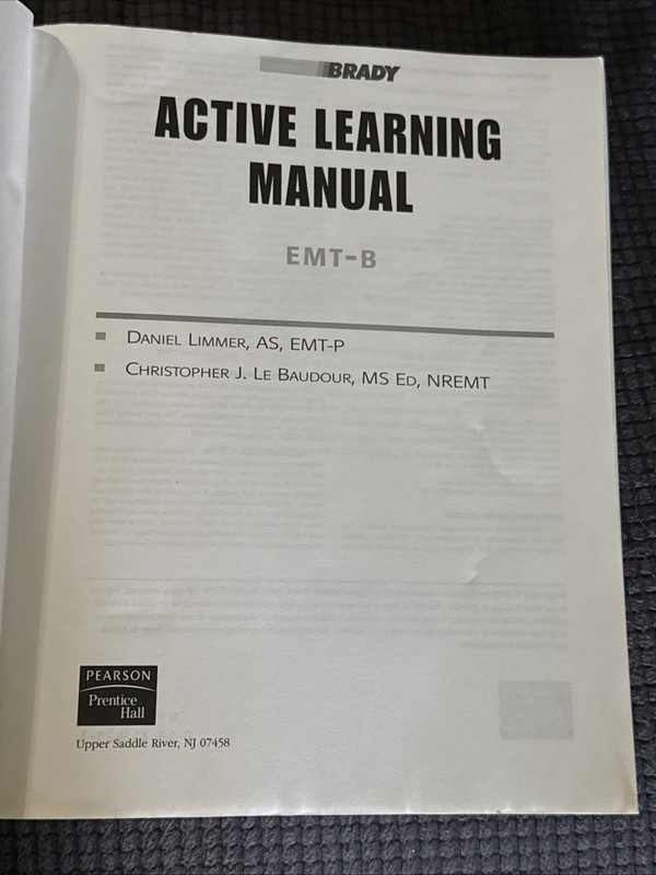 ACTIVE LEARNING MANUAL By Limmer Daniel J. Emt-p & Le Chris Baudour gallery