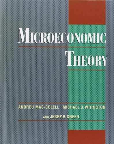 Microeconomic Theory – Hardcover, by Mas-Colell Andreu; Whinston – Very Good