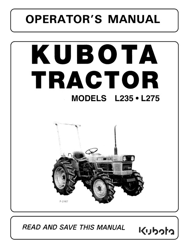 Kubota L325 L275 Operator’s Manual: 54 Pages & Coil Bound