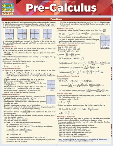 Pre-Calculus: A Quickstudy Reference …, Ken Yablonsky