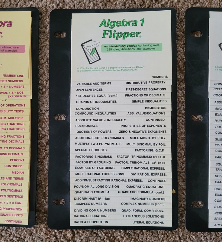 Pre-Algebra, Algebra 1 And Pre-Geometry Flippers Christopher Lee Publications gallery
