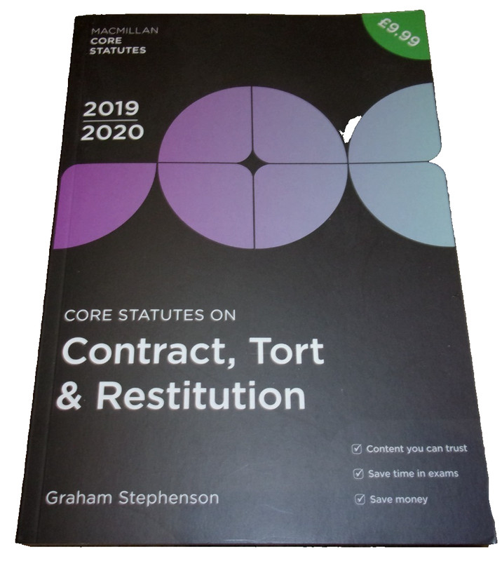 Macmillan Core Statutes on Contract, Tort & Restitution by Graham Stephenson/Law